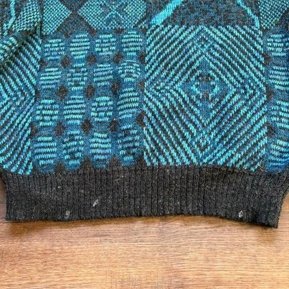 Vintage Michael Gerald Wool Blend Mens Crewneck Sweater, Size M, Argyle Pattern - Picture 5 of 5